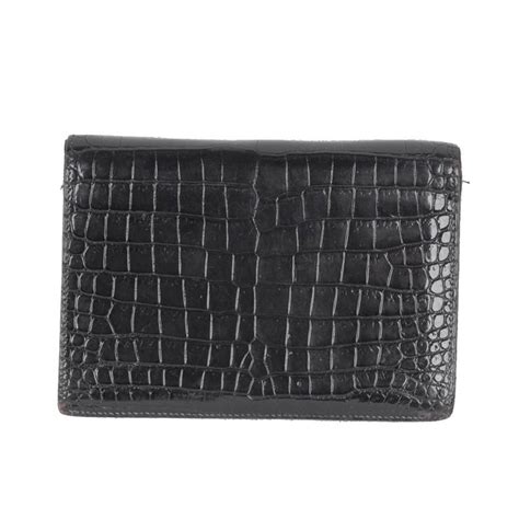 hermes alligator bifodl wallet|hermes black crocodile bag.